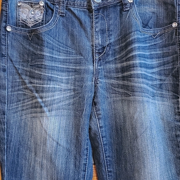 Earl Jeans Embellished Pockets Sz. 8 Blue Jeans - Picture 7 of 12